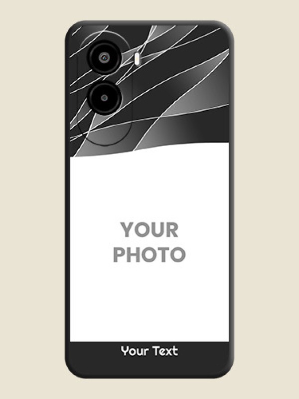 Custom Mixed Wave Lines on Photo On Space Black Custom Soft Matte Mobile Back Cover - Poco M7 Plus 5G - alternate view
