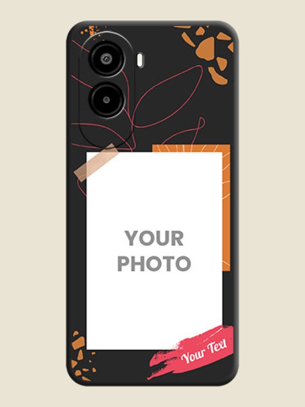 Custom Orange Photo Frame On Space Black Custom Soft Matte Mobile Back Cover - Poco M7 Plus 5G - alternate view