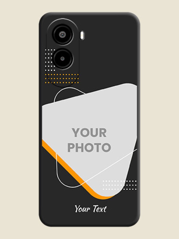 Custom Yellow Triangle on Photo On Space Black Custom Soft Matte Mobile Back Cover - Poco M7 Plus 5G - alternate view