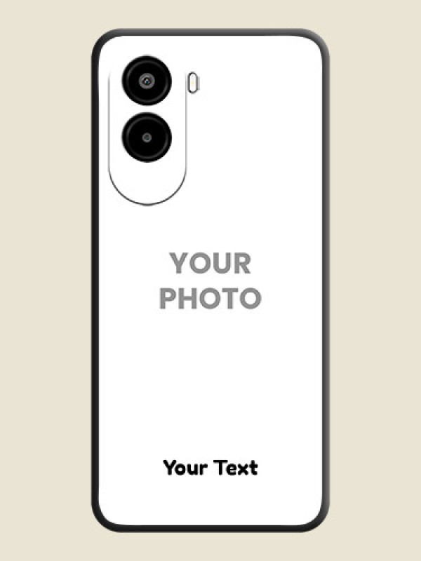 Custom Full Single Pic Upload With Text On Space Black Custom Soft Matte Mobile Back Cover - Poco M7 Plus 5G - alternate view