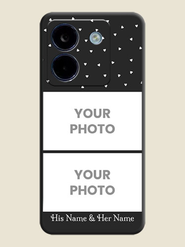 Custom Miniature Love Symbols with Name On Space Black Custom Soft Matte Mobile Back Cover - Poco M7 Pro 5G - alternate view