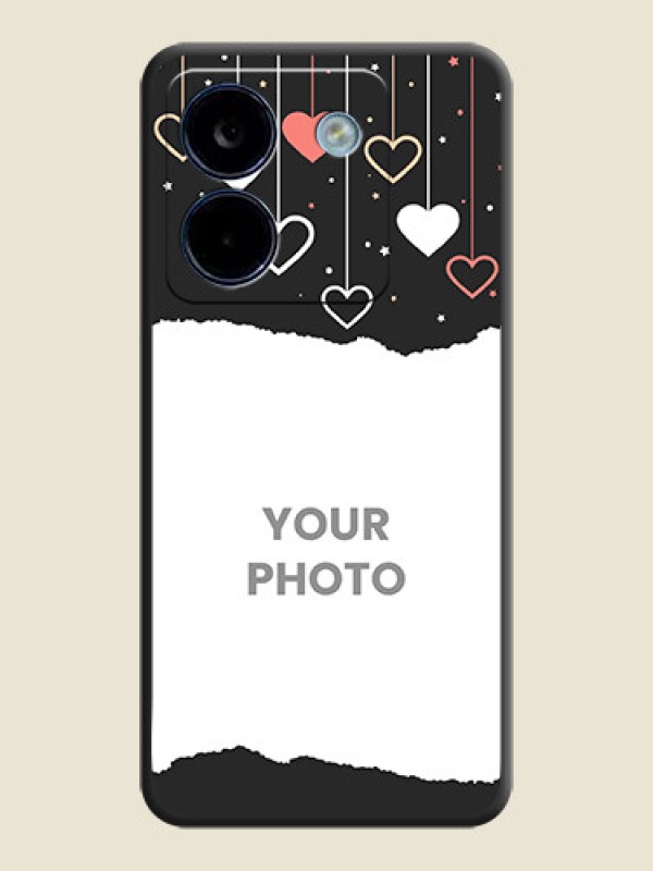 Custom Love Hangings with Splash Wave Picture On Space Black Custom Soft Matte Mobile Back Cover - Poco M7 Pro 5G - alternate view