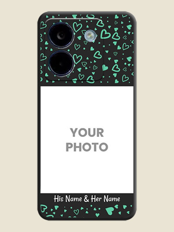 Custom Sea Green Indefinite Love Pattern on Photo On Space Black Custom Soft Matte Mobile Back Cover - Poco M7 Pro 5G - alternate view