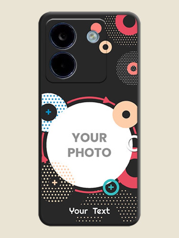 Custom Multicoloured Round Image On Space Black Custom Soft Matte Mobile Back Cover - Poco M7 Pro 5G - alternate view