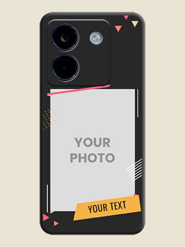 Custom Photo Frame with Triangle Small Dots on Photo On Space Black Custom Soft Matte Mobile Back Cover - Poco M7 Pro 5G - alternate view