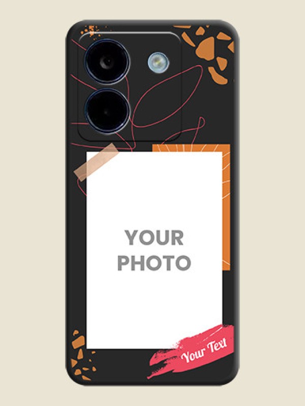 Custom Orange Photo Frame On Space Black Custom Soft Matte Mobile Back Cover - Poco M7 Pro 5G - alternate view