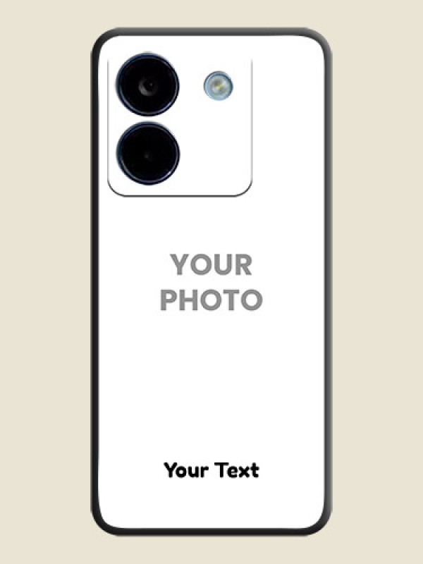 Custom Full Single Pic Upload With Text On Space Black Custom Soft Matte Mobile Back Cover - Poco M7 Pro 5G - alternate view