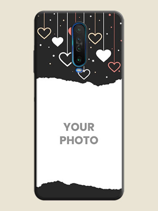 Custom Love Hangings with Splash Wave Picture on Space Black Custom Soft Matte Phone Back Cover - Poco X2 - alternate view