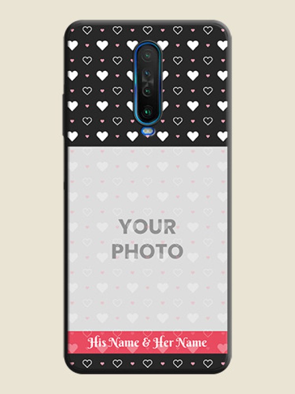 Custom White Color Love Symbols with Text Design - Photo on Space Black Soft Matte Phone Cover - Poco X2 - alternate view