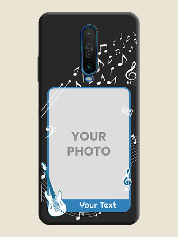 Custom Musical Theme Design with Text - Photo on Space Black Soft Matte Mobile Case - Poco X2 - alternate view