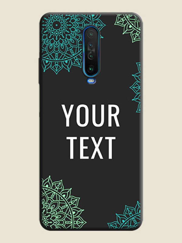 Custom Your Name with Floral Design on Space Black Custom Soft Matte Back Cover - Poco X2 - alternate view