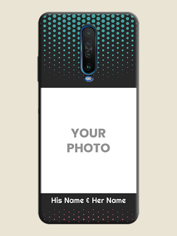 Custom Faded Dots with Grunge Photo Frame and Text on Space Black Custom Soft Matte Phone Cases - Poco X2 - alternate view