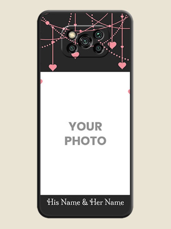 Custom Pink Love Hangings with Text on Space Black Custom Soft Matte Back Cover - Poco X3 Pro - alternate view
