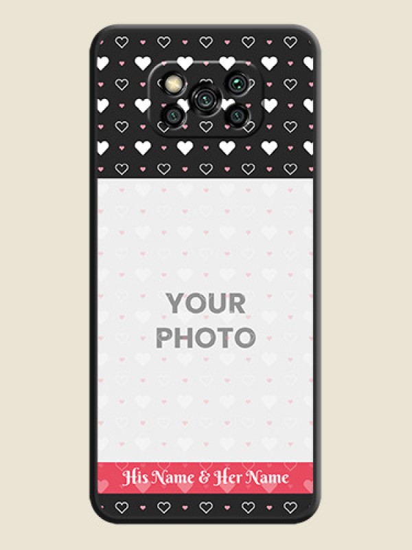 Custom White Color Love Symbols with Text Design on Photo on Space Black Soft Matte Phone Cover - Poco X3 Pro - alternate view