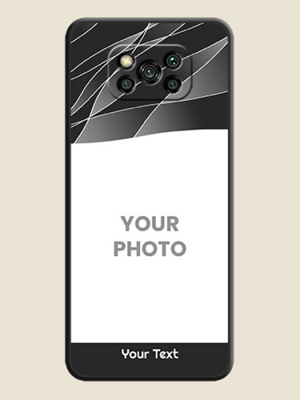 Custom Mixed Wave Lines on Photo on Space Black Soft Matte Mobile Cover - Poco X3 Pro - alternate view