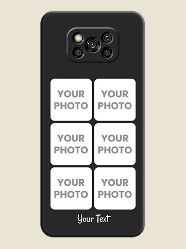 Custom Floral Art with 6 Image Holder on Photo on Space Black Soft Matte Mobile Case - Poco X3 Pro - alternate view