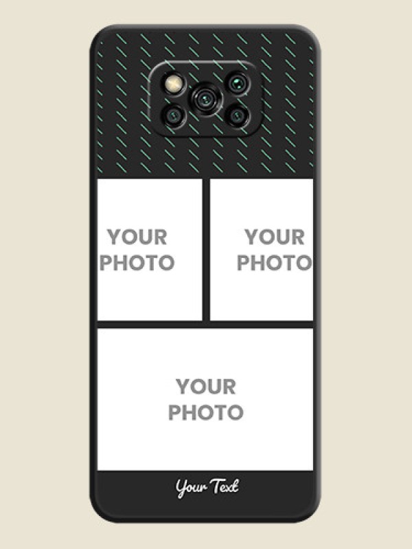 Custom Cross Dotted Pattern with 2 Image Holder  on Personalised Space Black Soft Matte Cases - Poco X3 Pro - alternate view