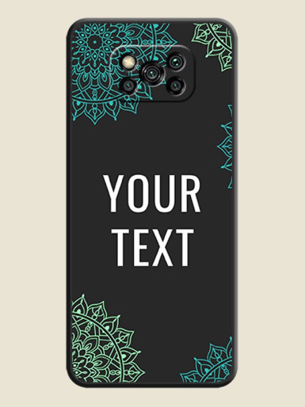 Custom Your Name with Floral Design on Space Black Custom Soft Matte Back Cover - Poco X3 Pro - alternate view