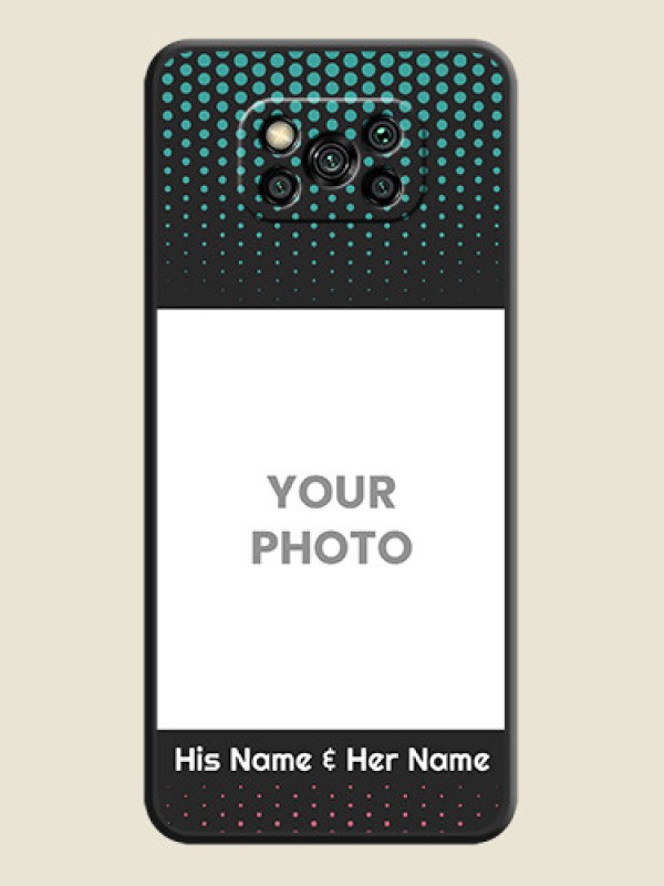 Custom Faded Dots with Grunge Photo Frame and Text on Space Black Custom Soft Matte Phone Cases - Poco X3 Pro - alternate view
