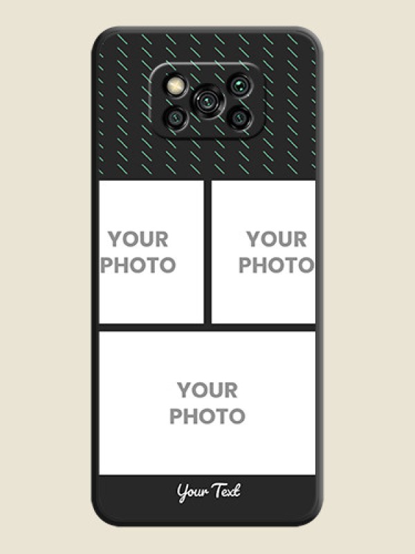 Custom Cross Dotted Pattern with 2 Image Holder  on Personalised Space Black Soft Matte Cases - Poco X3 - alternate view