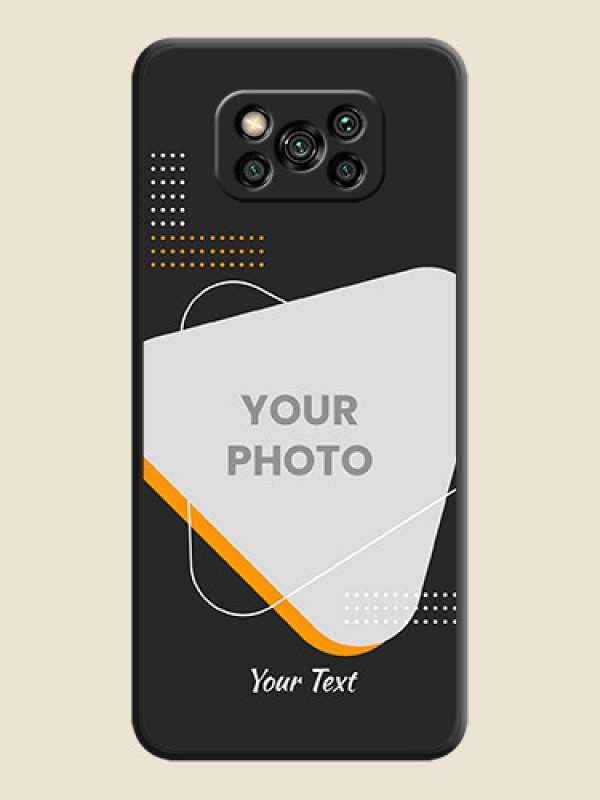 Custom Yellow Triangle on Photo on Space Black Soft Matte Phone Cover - Poco X3 - alternate view