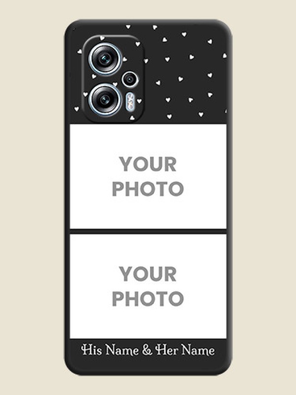 Custom Miniature Love Symbols with Name on Space Black Custom Soft Matte Back Cover - Poco X4 Gt 5G - alternate view