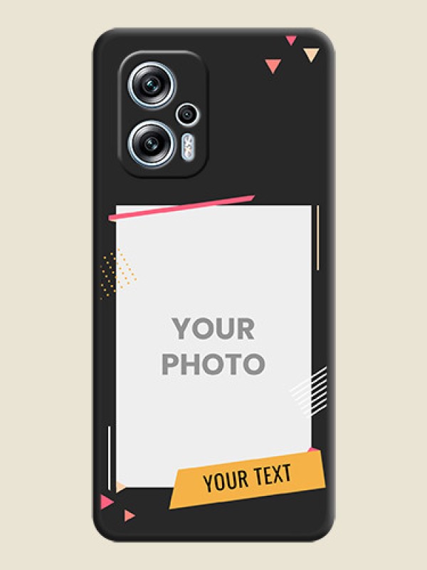 Custom Photo Frame with Triangle Small Dots on Photo on Space Black Soft Matte Back Cover - Poco X4 Gt 5G - alternate view