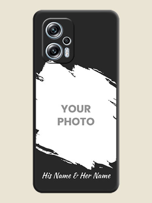 Custom Grunge Brush Strokes on Photo on Space Black Soft Matte Back Cover - Poco X4 Gt 5G - alternate view