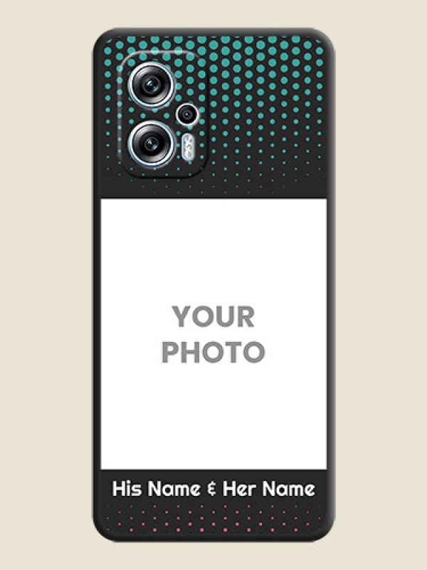 Custom Faded Dots with Grunge Photo Frame and Text on Space Black Custom Soft Matte Phone Cases - Poco X4 Gt 5G - alternate view