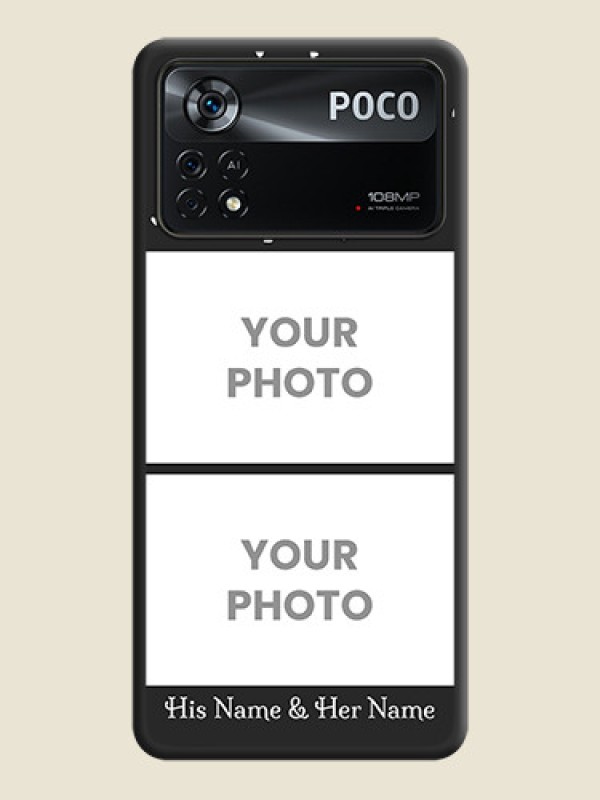 Custom Miniature Love Symbols with Name on Space Black Custom Soft Matte Back Cover - Poco X4 Pro 5G - alternate view