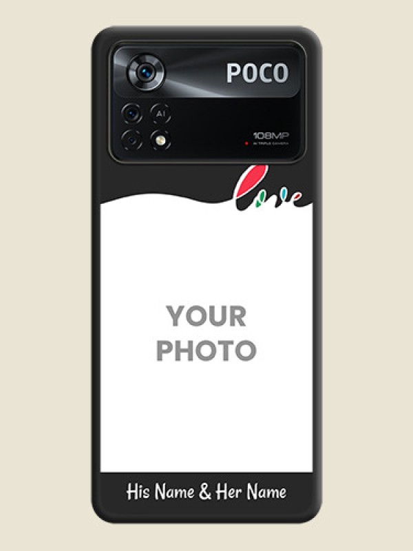 Custom Fall in Love Pattern with Picture on Photo on Space Black Soft Matte Mobile Case - Poco X4 Pro 5G - alternate view