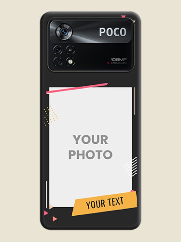 Custom Photo Frame with Triangle Small Dots on Photo on Space Black Soft Matte Back Cover - Poco X4 Pro 5G - alternate view
