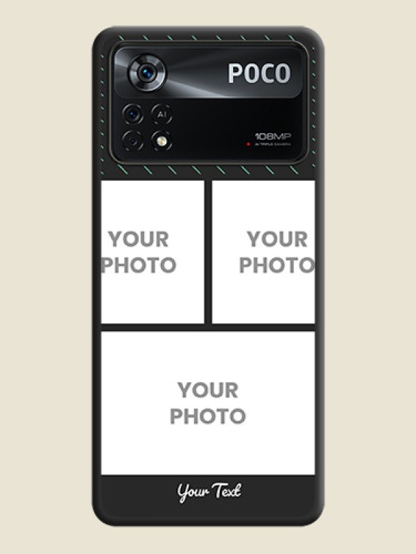 Custom Cross Dotted Pattern with 2 Image Holder  on Personalised Space Black Soft Matte Cases - Poco X4 Pro 5G - alternate view