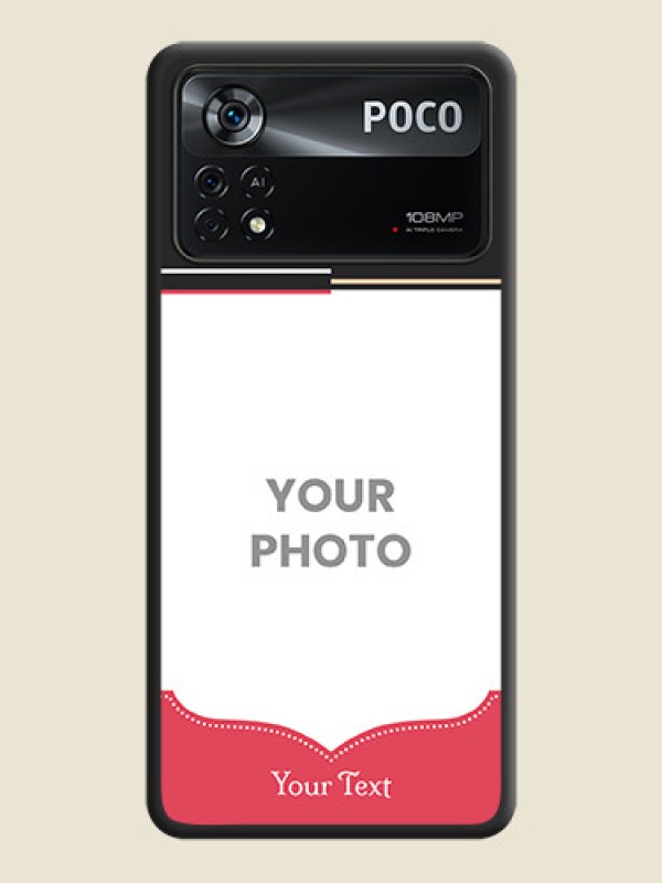 Custom Classic Plain Design with Name on Photo on Space Black Soft Matte Phone Cover - Poco X4 Pro 5G - alternate view