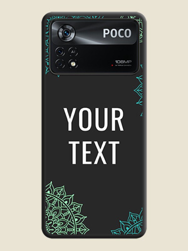 Custom Your Name with Floral Design on Space Black Custom Soft Matte Back Cover - Poco X4 Pro 5G - alternate view