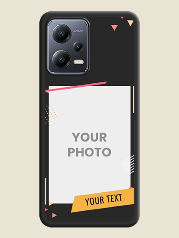 Custom Photo Frame with Triangle Small Dots on Photo on Space Black Soft Matte Back Cover - Poco X5 5G - alternate view