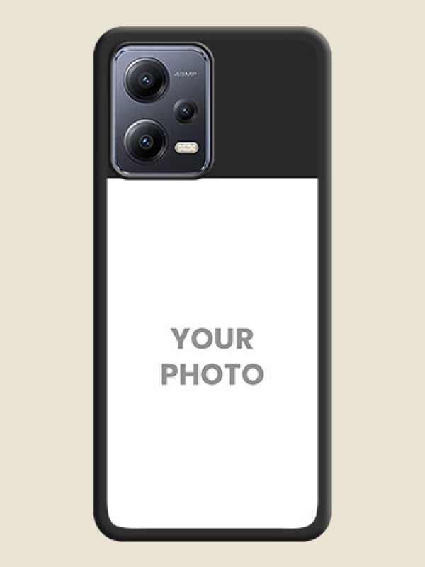 Custom Image Upload With Space Black Color On Custom Soft Matte Mobile Back Cover - Poco X5 5G - alternate view