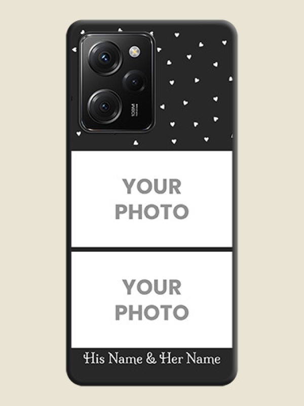 Custom Miniature Love Symbols with Name on Space Black Custom Soft Matte Back Cover -Poco X5 Pro 5G - alternate view