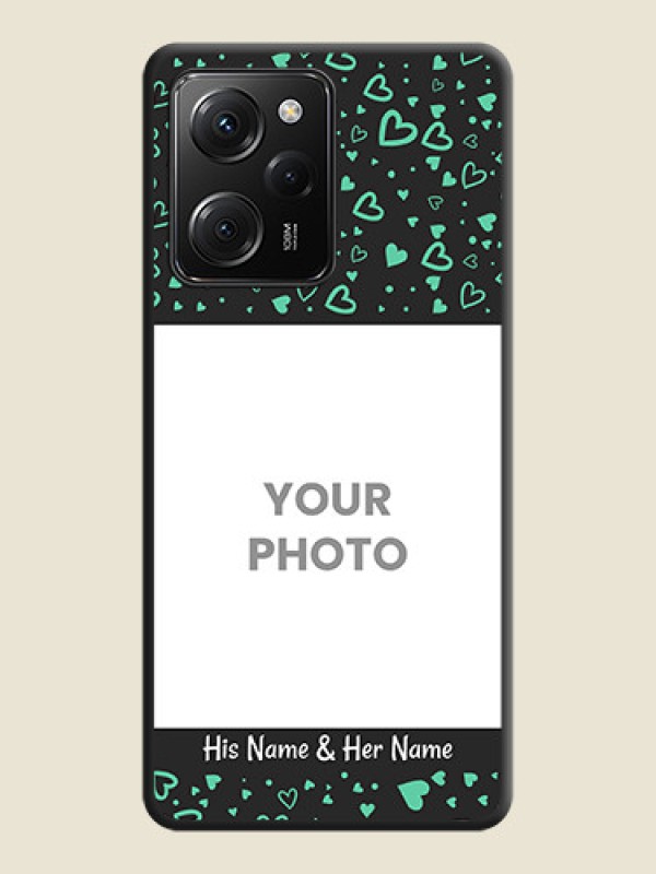 Custom Sea Green Indefinite Love Pattern - Photo on Space Black Soft Matte Mobile Cover -Poco X5 Pro 5G - alternate view