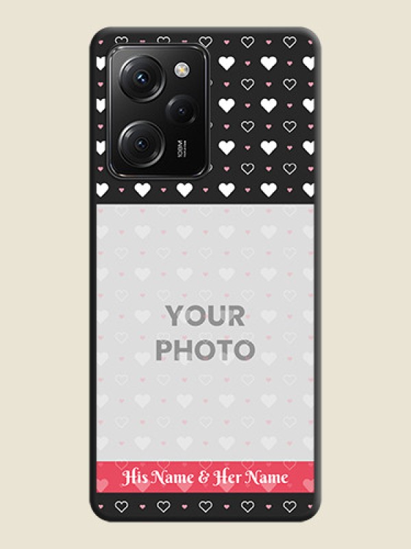 Custom White Color Love Symbols with Text Design - Photo on Space Black Soft Matte Phone Cover -Poco X5 Pro 5G - alternate view