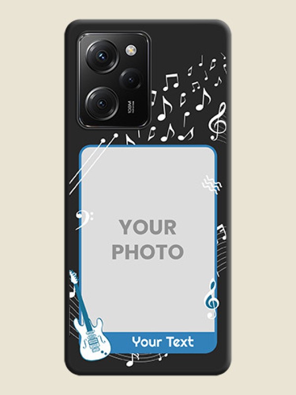Custom Musical Theme Design with Text - Photo on Space Black Soft Matte Mobile Case -Poco X5 Pro 5G - alternate view