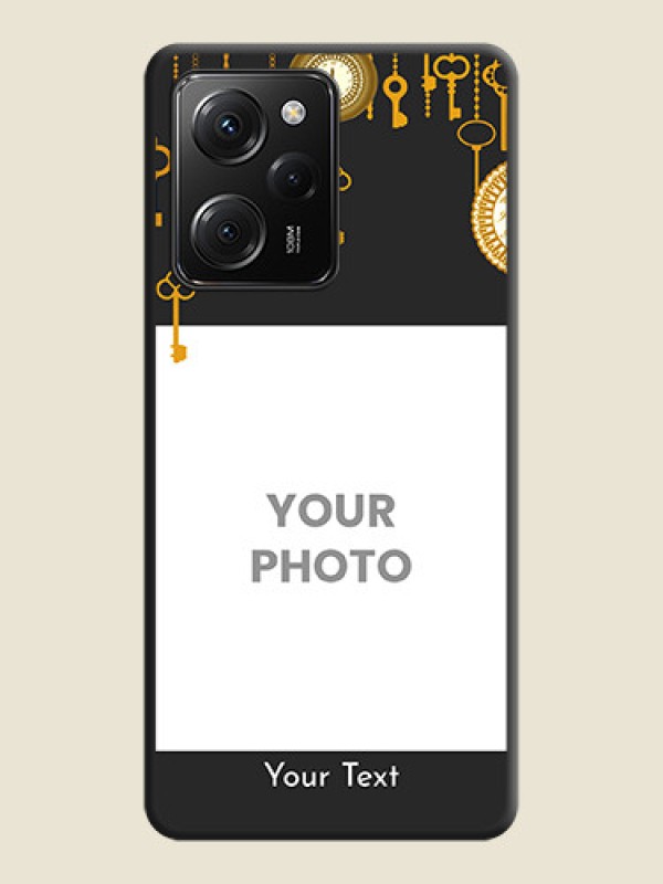 Custom Decorative Design with Text on Space Black Custom Soft Matte Back Cover -Poco X5 Pro 5G - alternate view