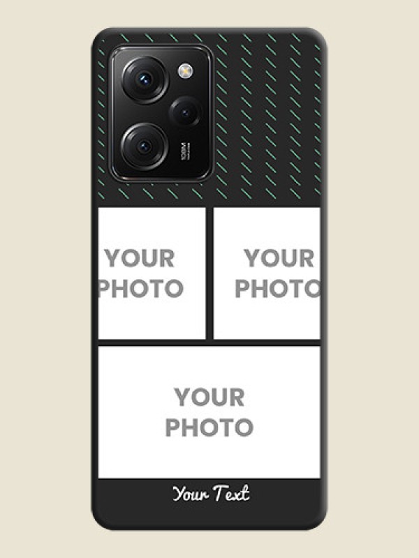 Custom Cross Dotted Pattern with 2 Image Holder  on Personalised Space Black Soft Matte Cases -Poco X5 Pro 5G - alternate view