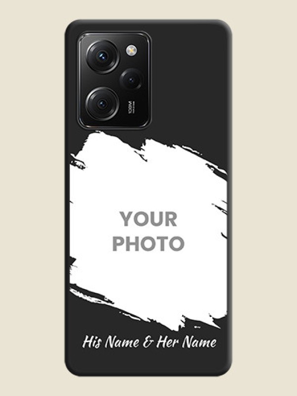 Custom Grunge Brush Strokes - Photo on Space Black Soft Matte Back Cover -Poco X5 Pro 5G - alternate view