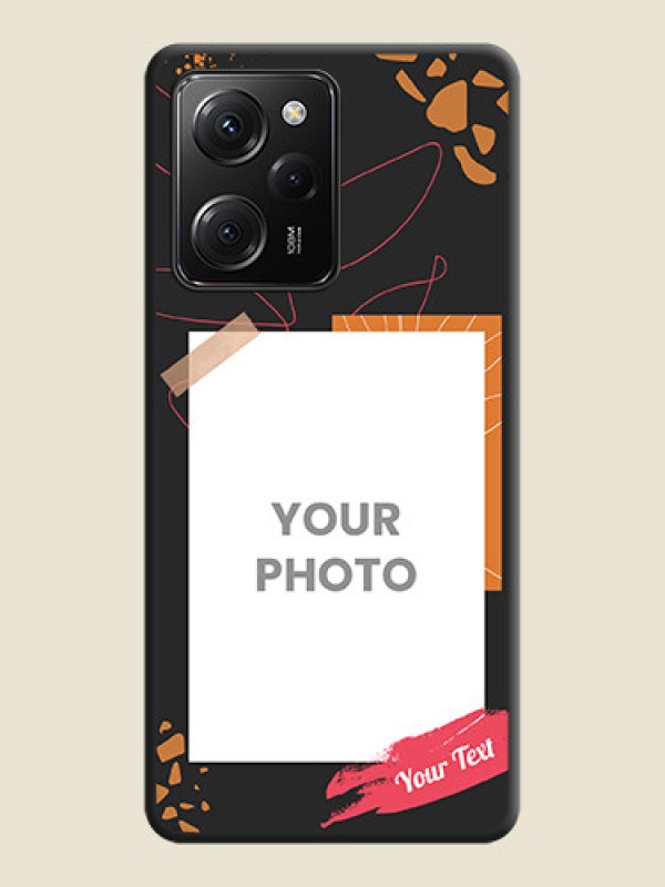 Custom Orange Photo Frame on Space Black Custom Soft Matte Phone Back Cover -Poco X5 Pro 5G - alternate view