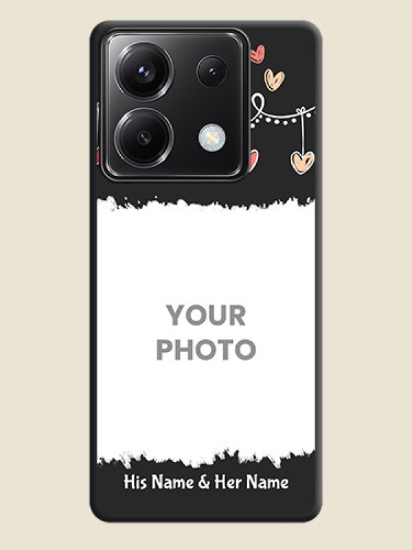 Custom Pink Love Hangings with Name on Space Black Custom Soft Matte Phone Cases - Poco X6 5G - alternate view