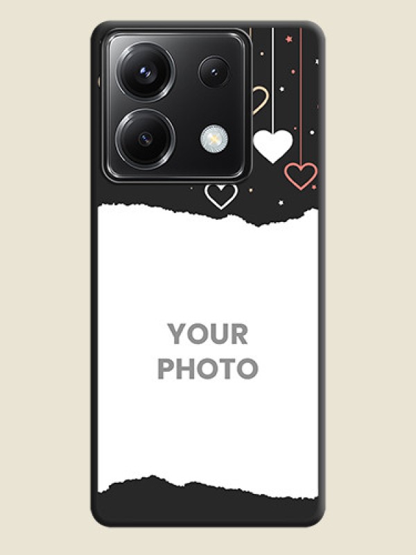 Custom Love Hangings with Splash Wave Picture on Space Black Custom Soft Matte Phone Back Cover - Poco X6 5G - alternate view