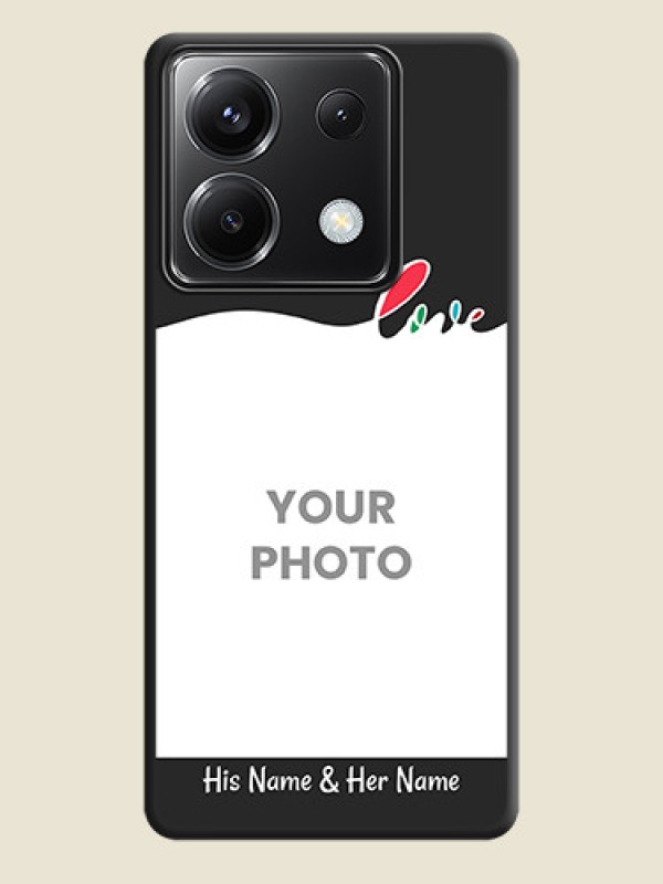 Custom Fall in Love Pattern with Picture - Photo on Space Black Soft Matte Mobile Case - Poco X6 5G - alternate view