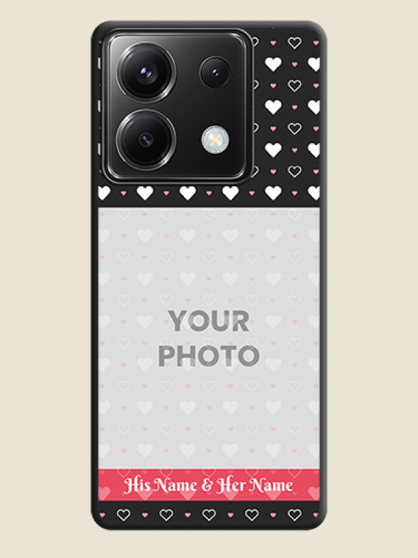 Custom White Color Love Symbols with Text Design - Photo on Space Black Soft Matte Phone Cover - Poco X6 5G - alternate view