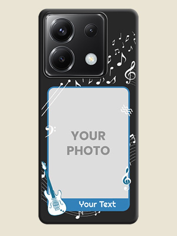 Custom Musical Theme Design with Text - Photo on Space Black Soft Matte Mobile Case - Poco X6 5G - alternate view
